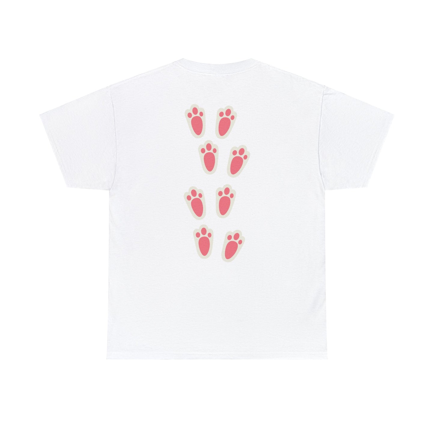 Easter Bunny Footprints - Unisex Heavy Cotton Tee (Front Design, Back Design)