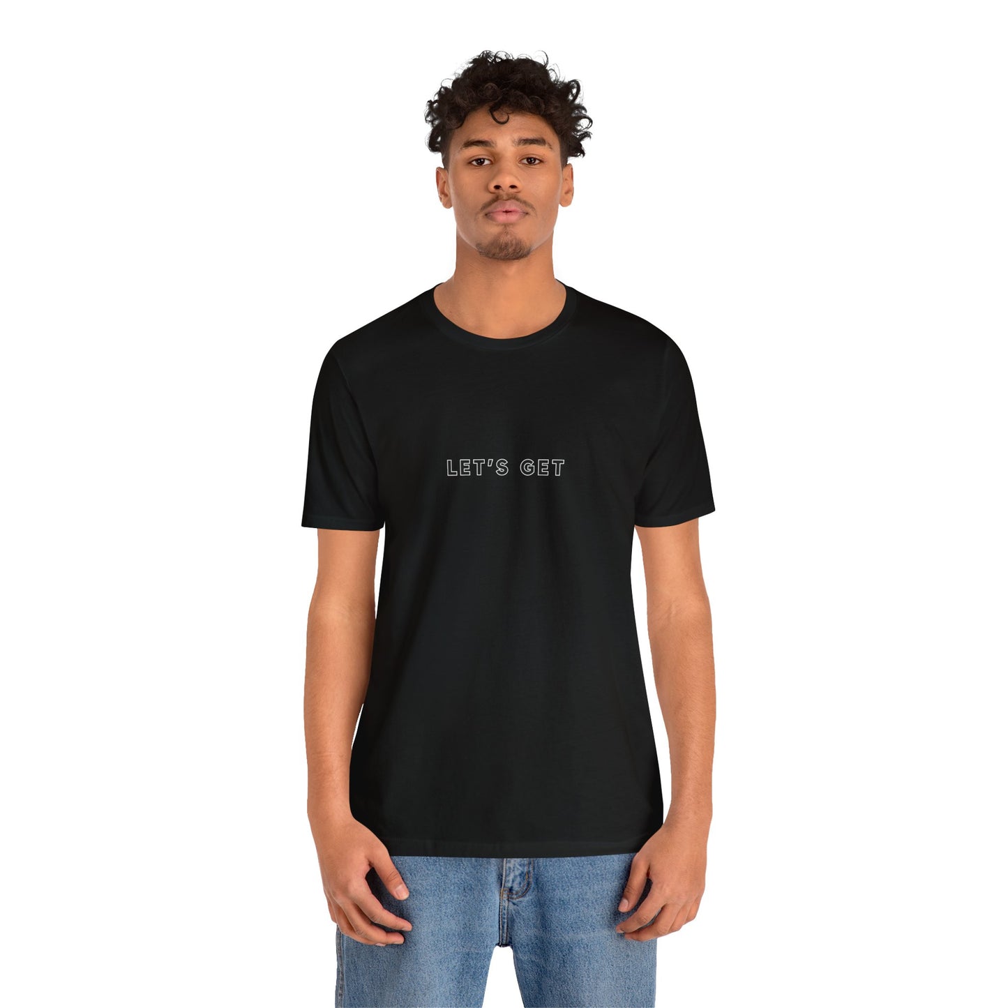 GET LOCKED IN - Unisex Jersey Short Sleeve Tee (Front words, Back Design)