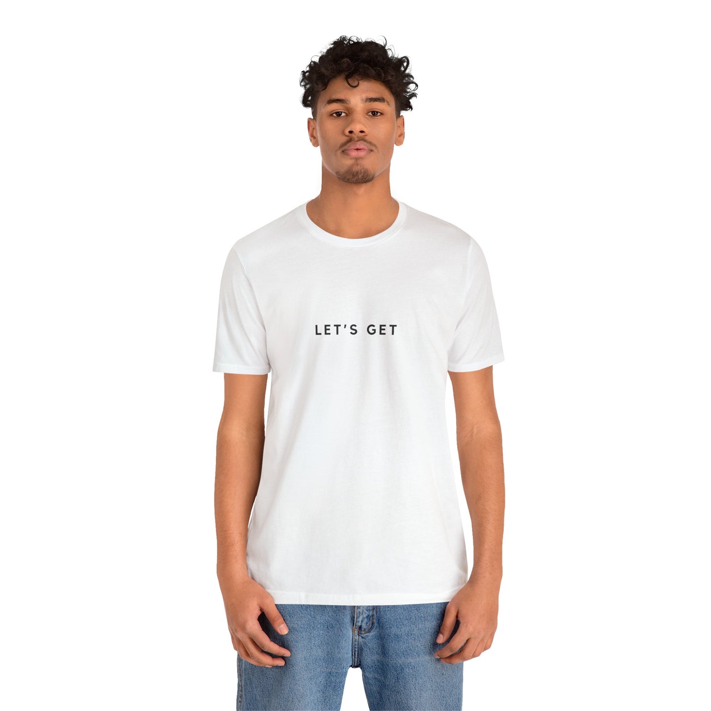 GET LOCKED IN - Unisex Jersey Short Sleeve Tee (Front words, Back Design)