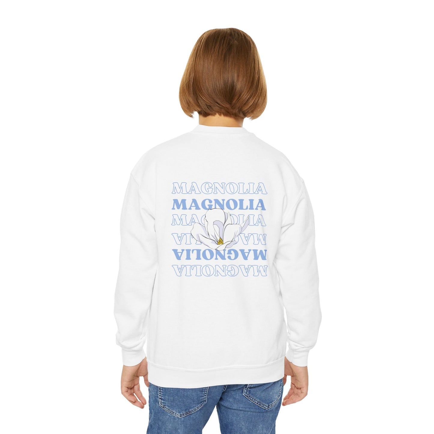 MDA - Youth Crewneck Sweatshirt (Front Flower, Back Design)