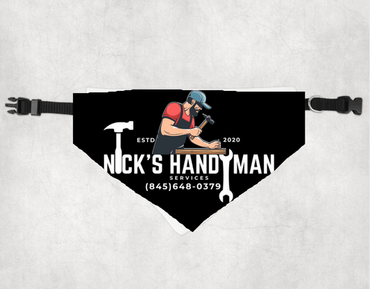 Custom Clip-on Pet Bandana for Handyman Lovers | Personalized Dog Accessory