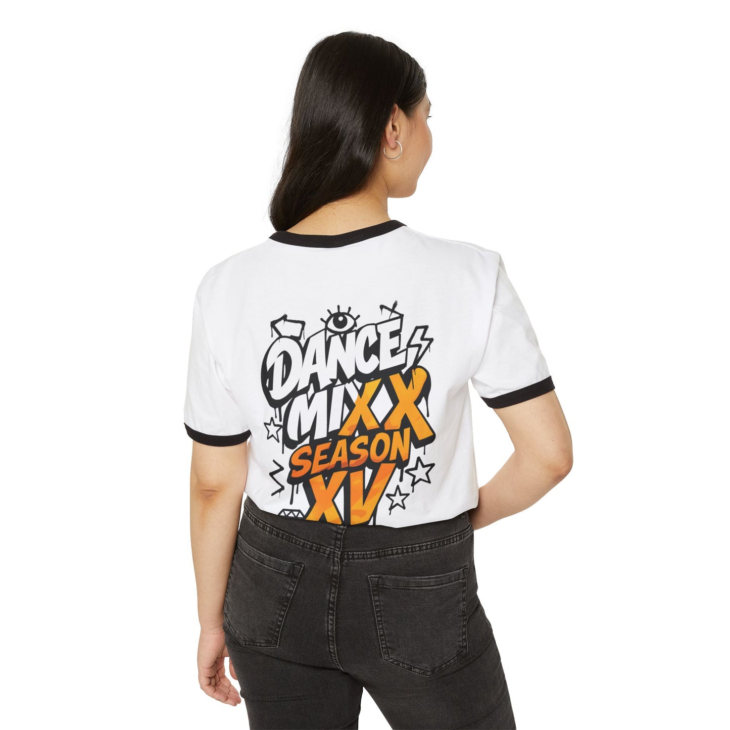 Season XV - Unisex Ringer T-Shirt (Front Logo, Back Image)