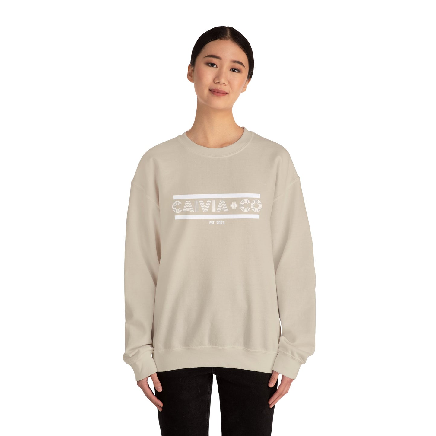 CAIVIA & Co. - Unisex Crewneck Sweatshirt (Front White C+C, Back Color C+C)