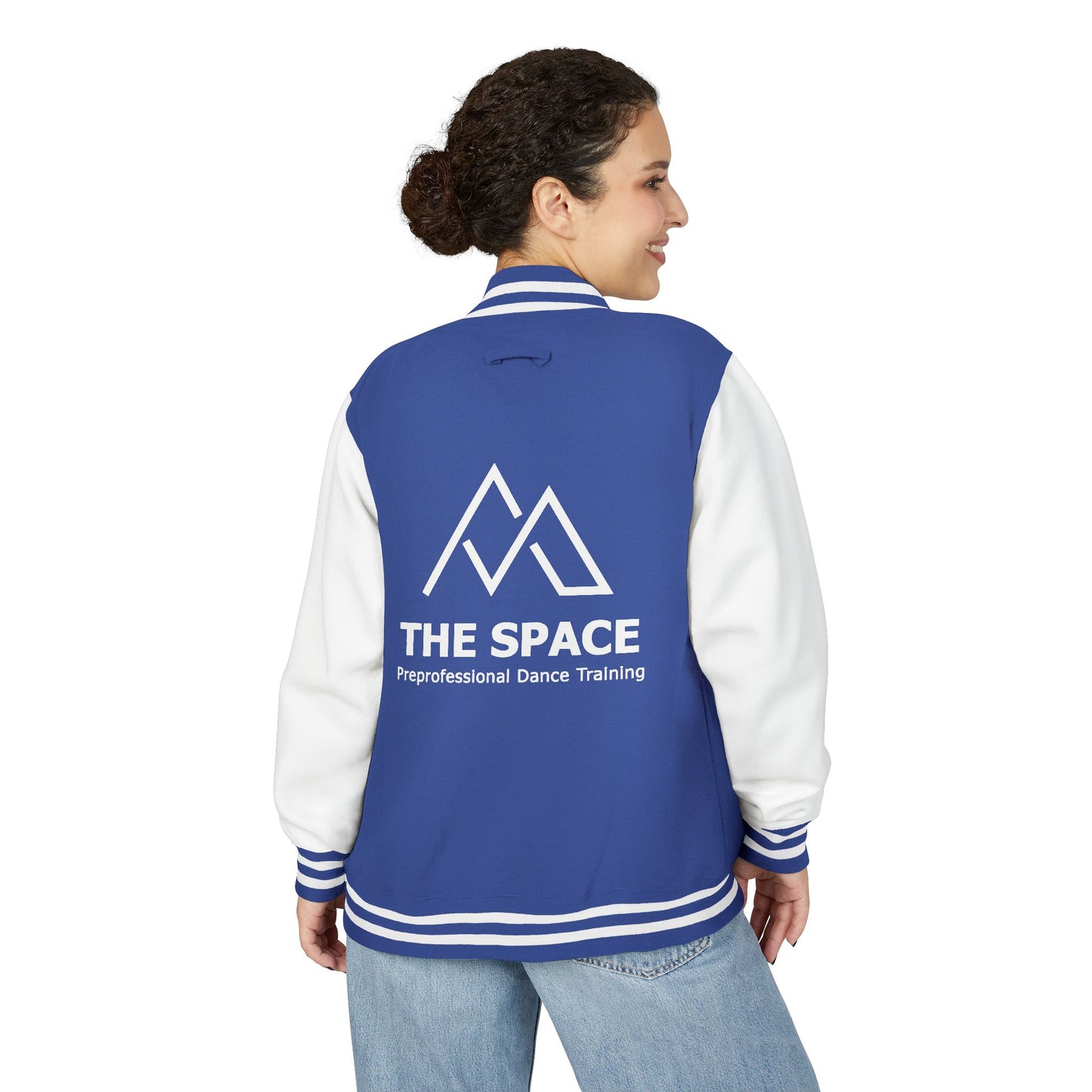 The Space - Unisex Heavyweight Letterman Jacket (Front Logo, Back Logo)