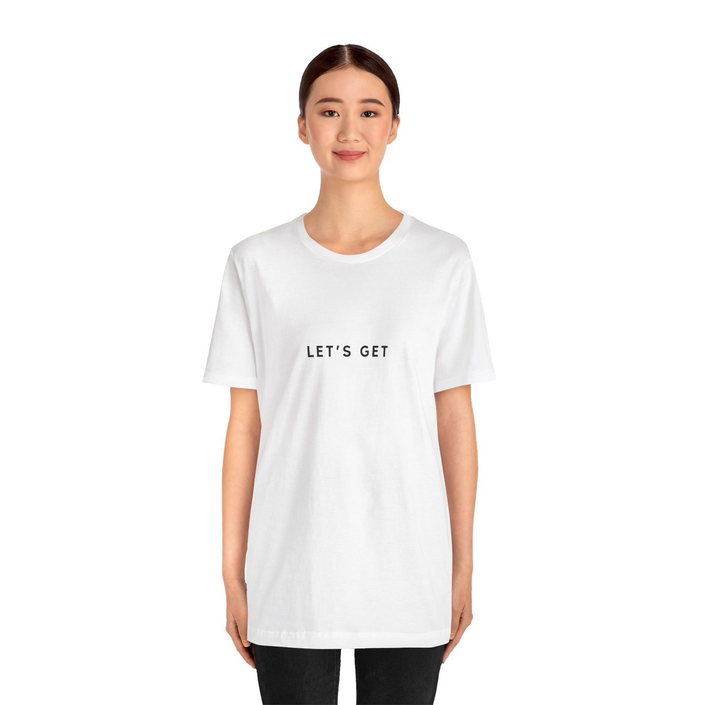 GET LOCKED IN - Unisex Jersey Short Sleeve Tee (Front words, Back Design)