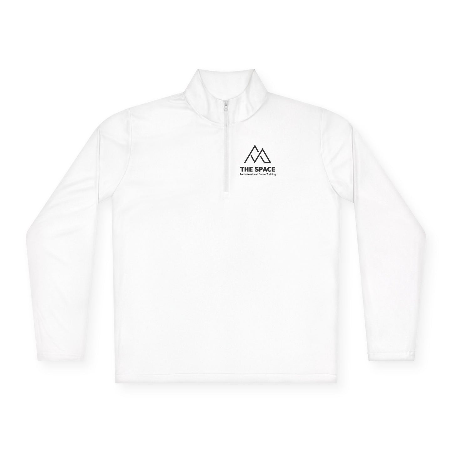 The Space - Unisex Quarter-Zip Pullover (Left Chest Logo, Back Quote)