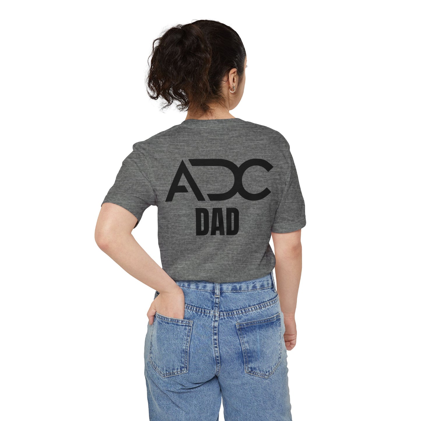 Adage Dance Center: Bella+Canvas Dance Dad Unisex Pocket T-shirt (Front Logo, Back Logo)
