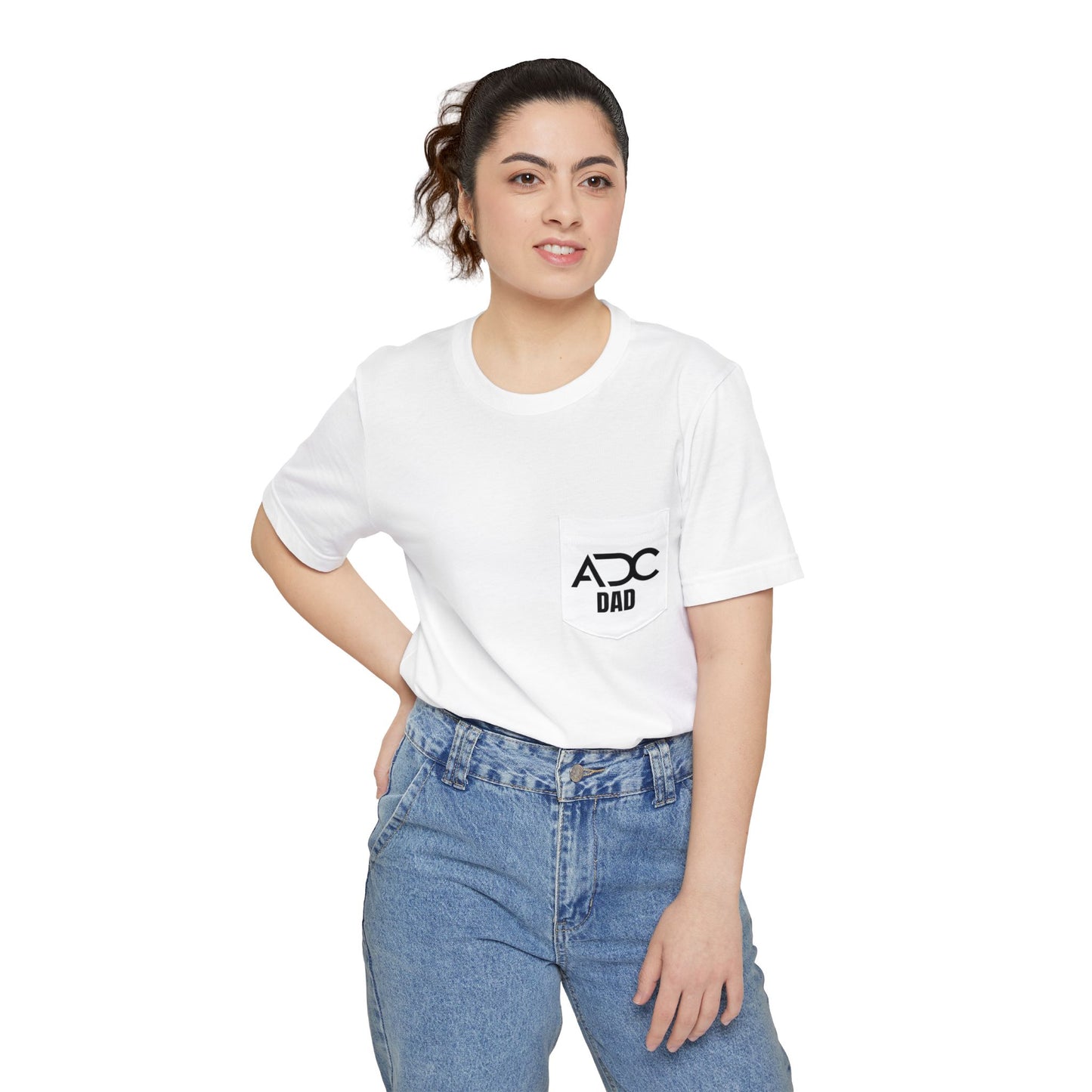 Adage Dance Center: Bella+Canvas Dance Dad Unisex Pocket T-shirt (Front Logo, Back Logo)