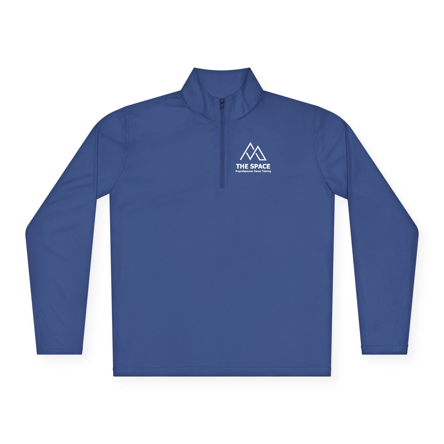 The Space - Unisex Quarter-Zip Pullover (Left Chest Logo, Back Quote)