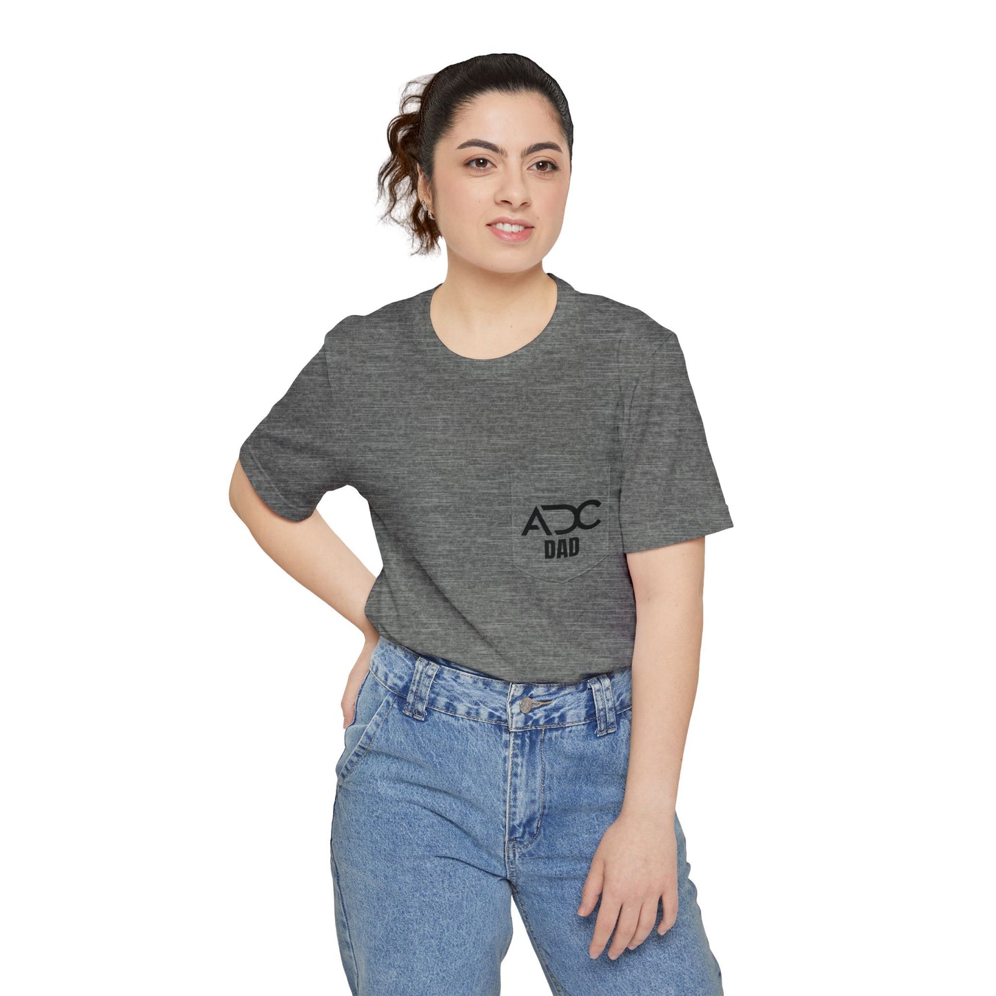 Adage Dance Center: Bella+Canvas Dance Dad Unisex Pocket T-shirt (Front Logo, Back Logo)