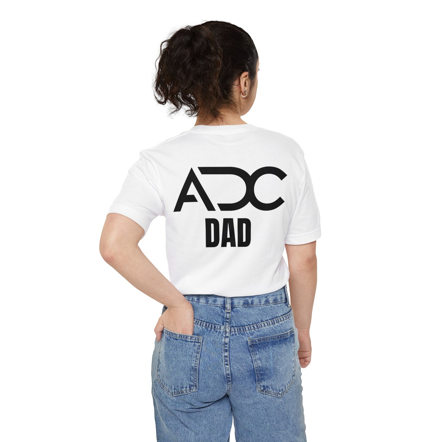 Adage Dance Center: Bella+Canvas Dance Dad Unisex Pocket T-shirt (Front Logo, Back Logo)