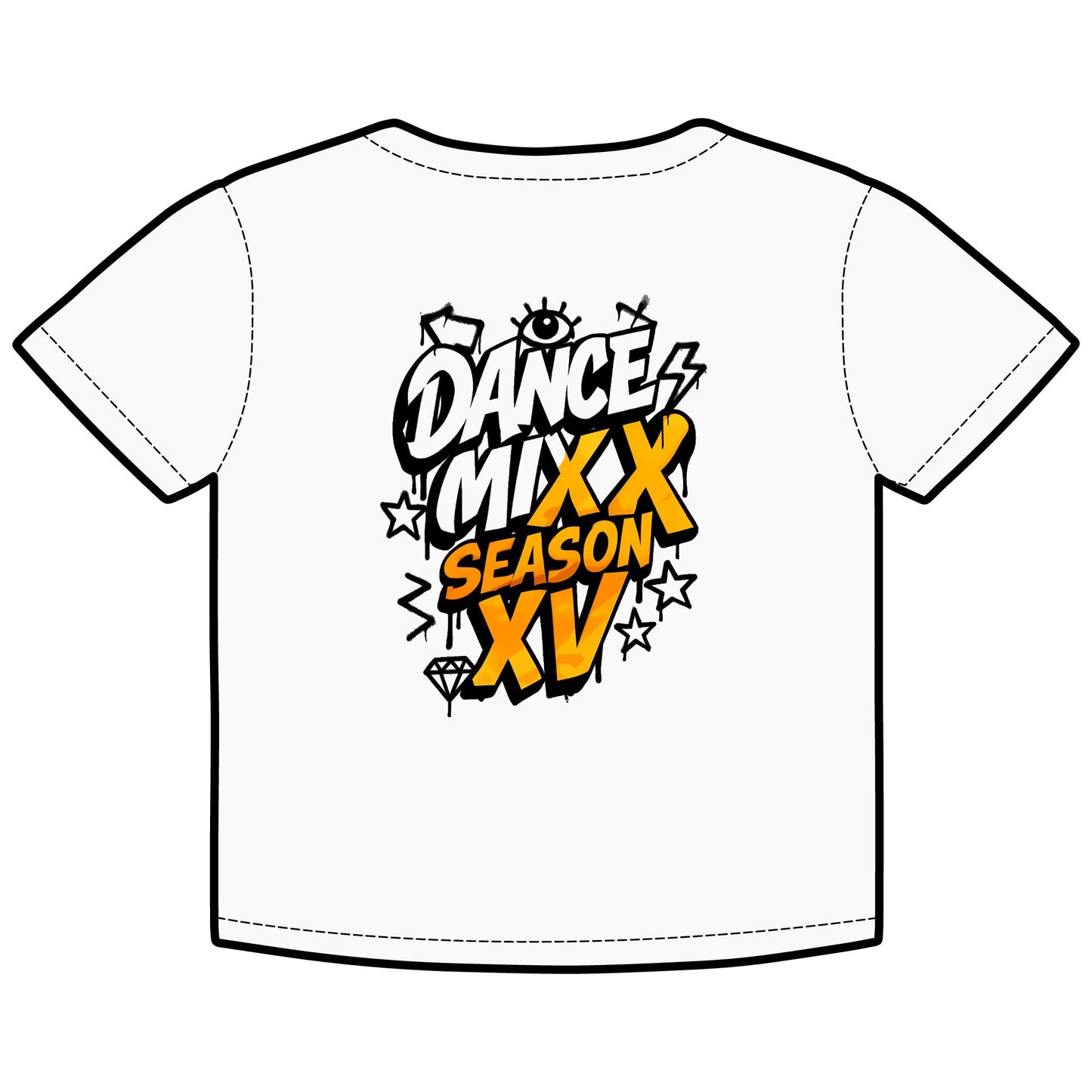 Season XV - Women's Baby Tee (Front Logo, Back Image)