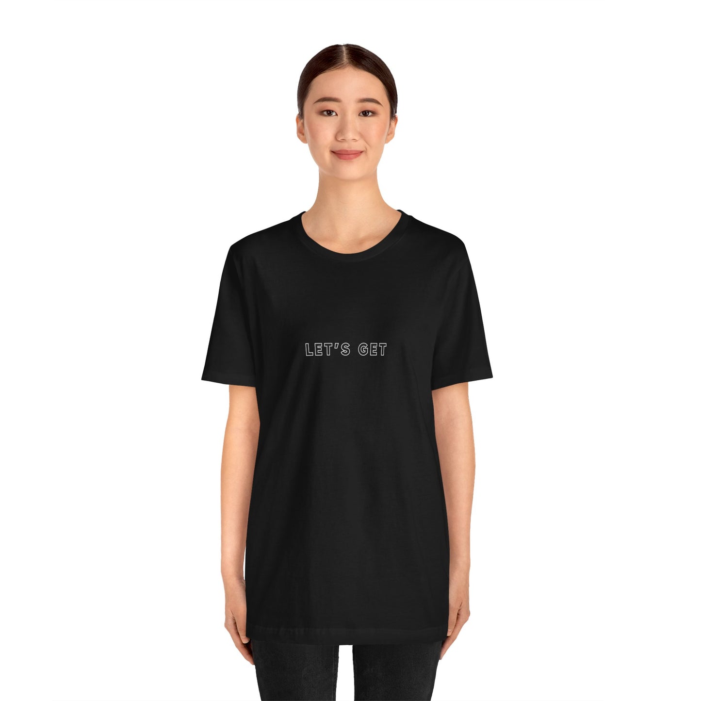 GET LOCKED IN - Unisex Jersey Short Sleeve Tee (Front words, Back Design)
