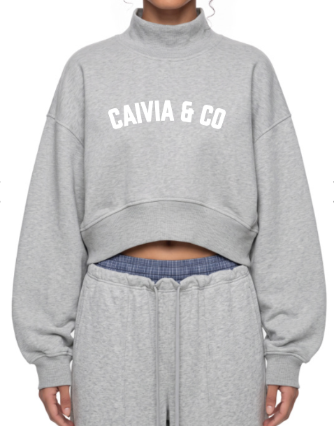 CAIVIA & Co. - Women's Crop Mock Neck Sweatshirt