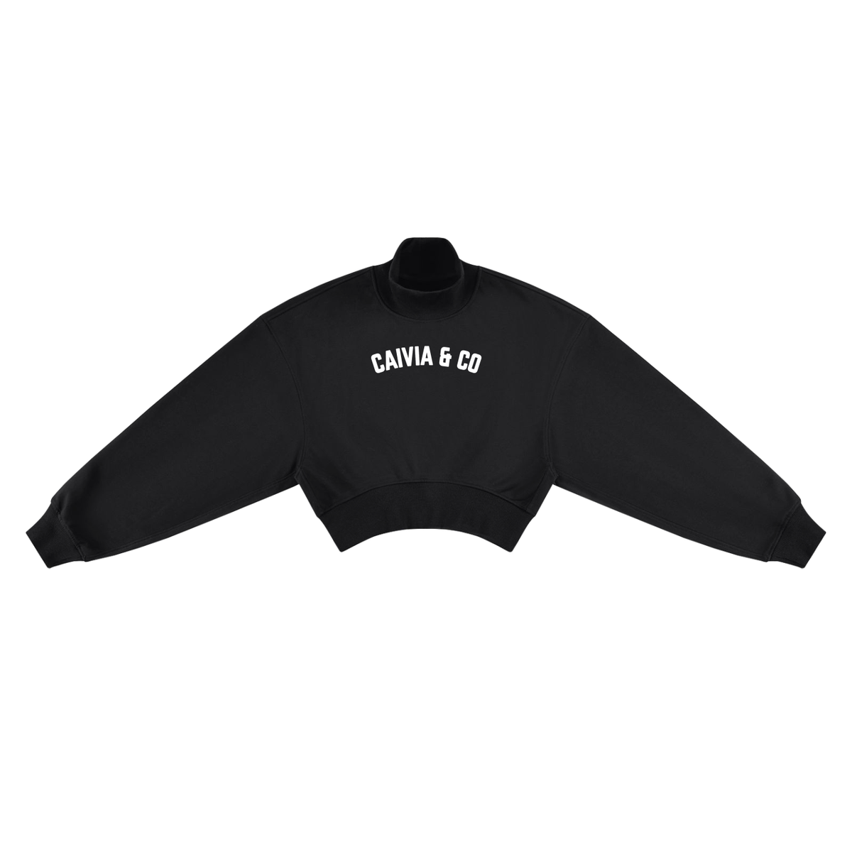 CAIVIA & Co. - Women's Crop Mock Neck Sweatshirt