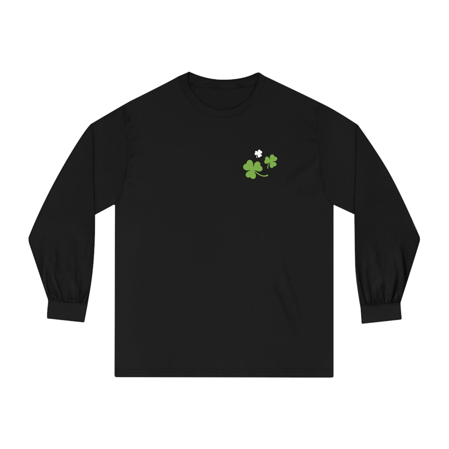 St. Patrick's Day - Unisex Long Sleeve T-Shirt - Front Logo, Back Design