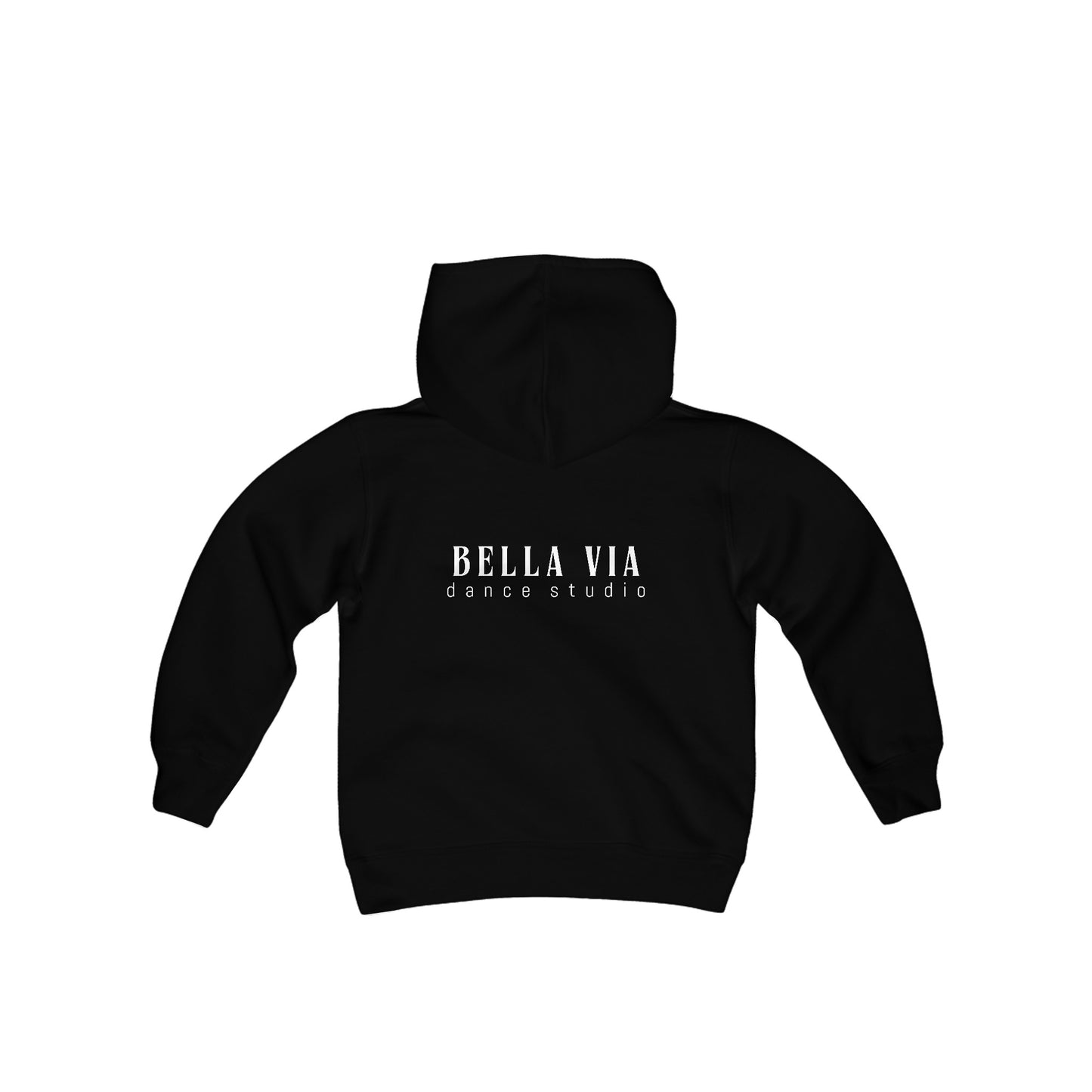 BellaVia - Youth Hooded Sweatshirt (Front Design, Back Design)