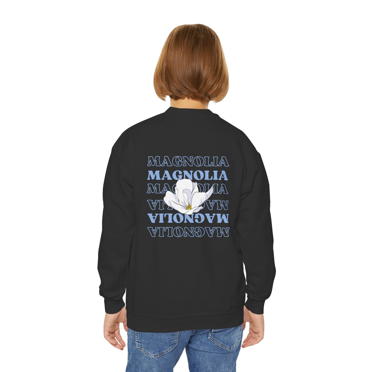 MDA - Youth Crewneck Sweatshirt (Front Flower, Back Design)