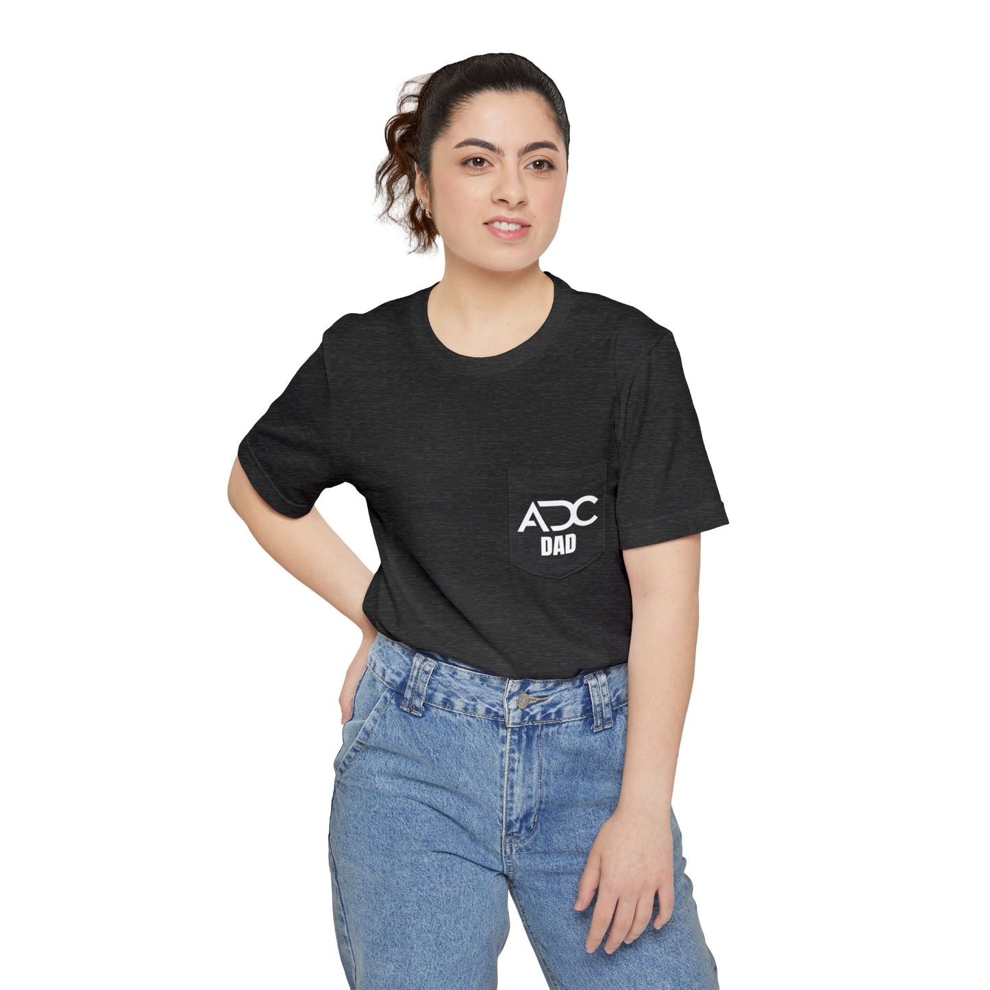 Adage Dance Center: Bella+Canvas Dance Dad Unisex Pocket T-shirt (Front Logo, Back Logo)