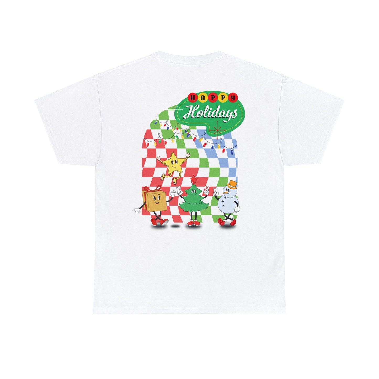 HAPPY HOLIDAYS - LIMITED EDITION - Unisex Cotton Tee - (Front Logo, Back Design)