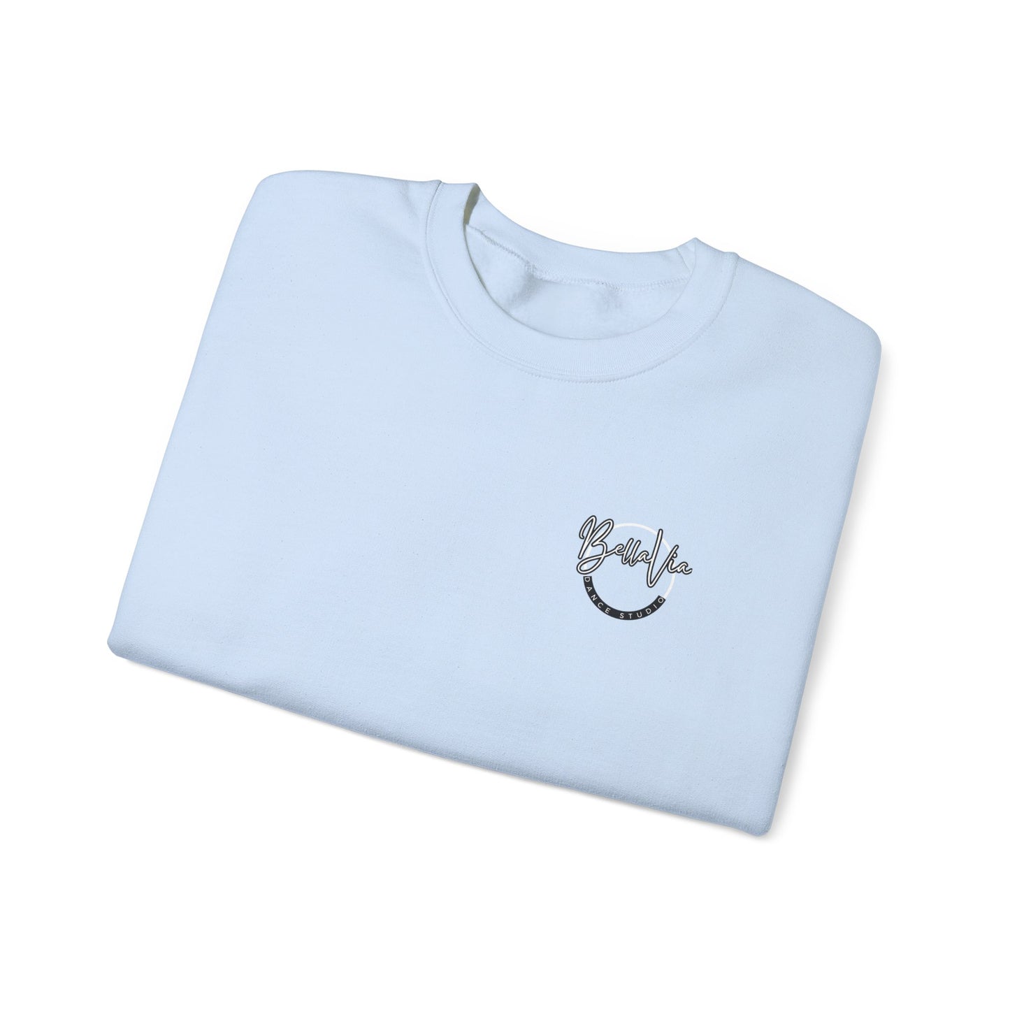 BellaVia - Unisex Crewneck Sweatshirt (Front Logo, Back Design)