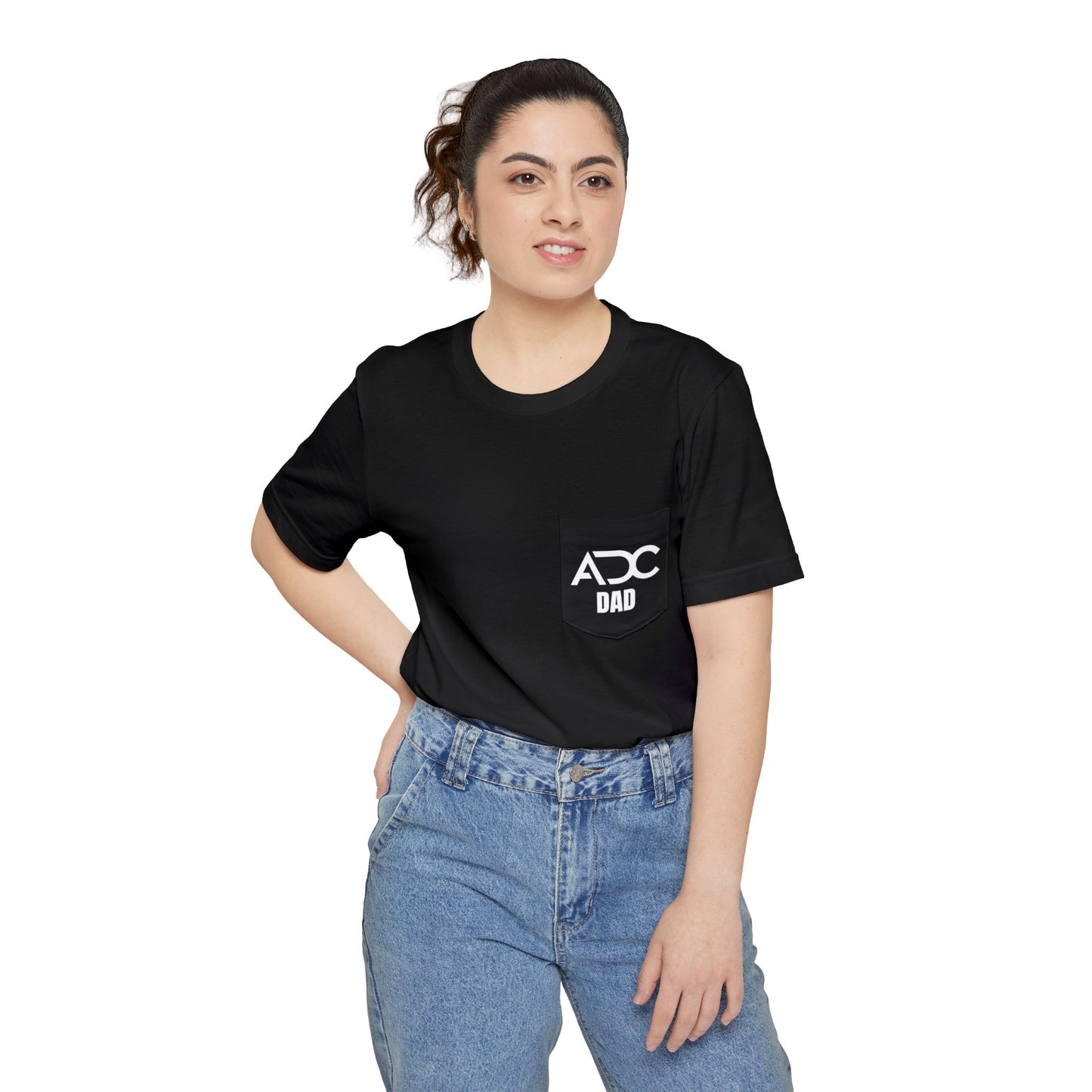 Adage Dance Center: Bella+Canvas Dance Dad Unisex Pocket T-shirt (Front Logo, Back Logo)