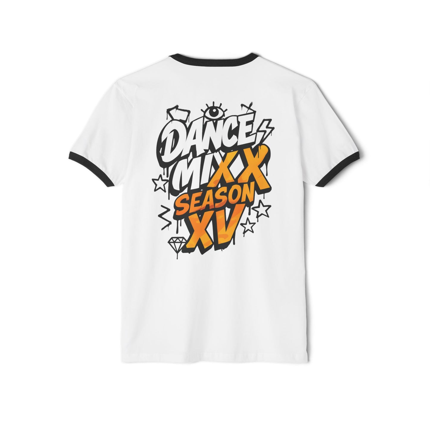 Season XV - Unisex Ringer T-Shirt (Front Logo, Back Image)