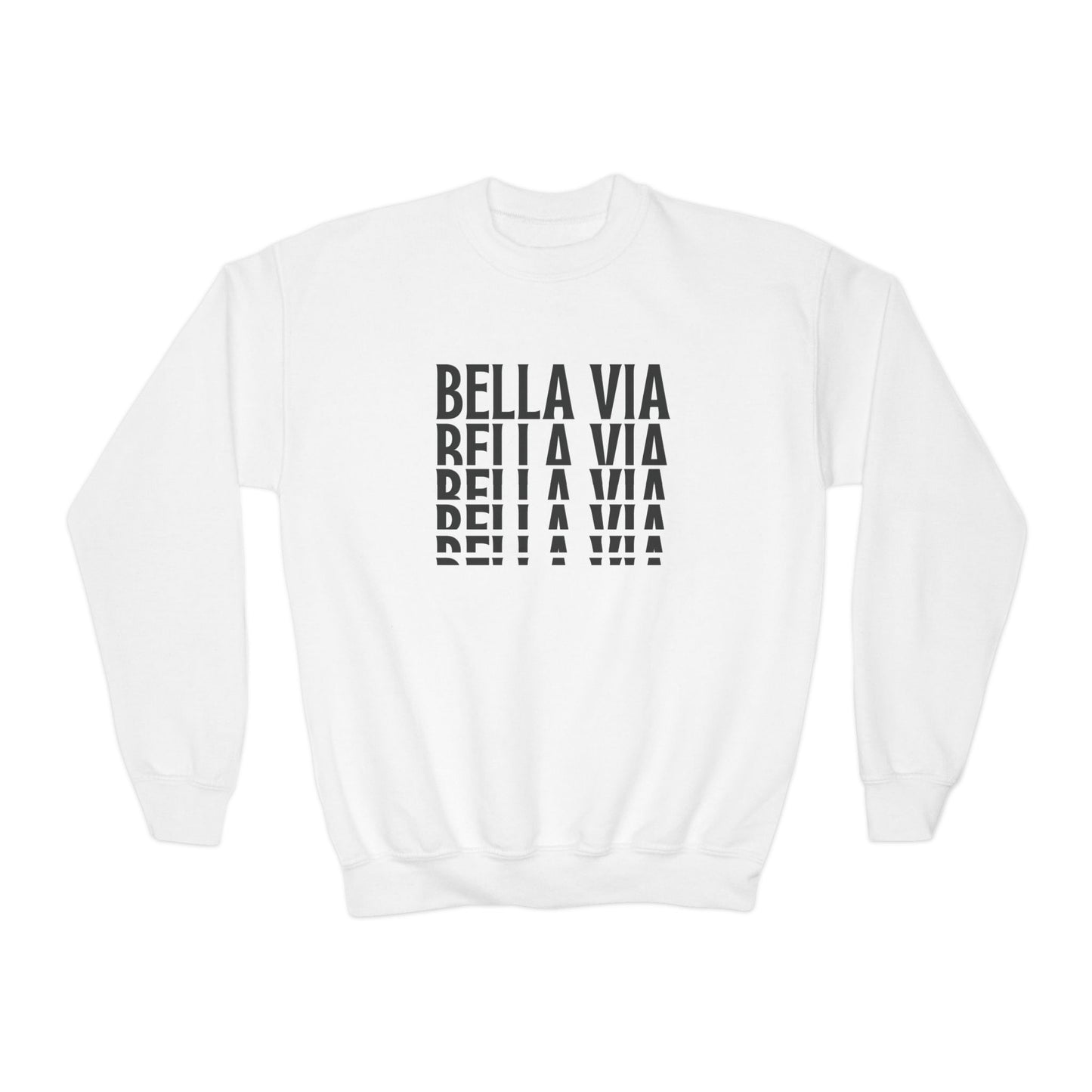 BellaVia - Youth Crewneck Sweatshirt (Front Descending Logo)