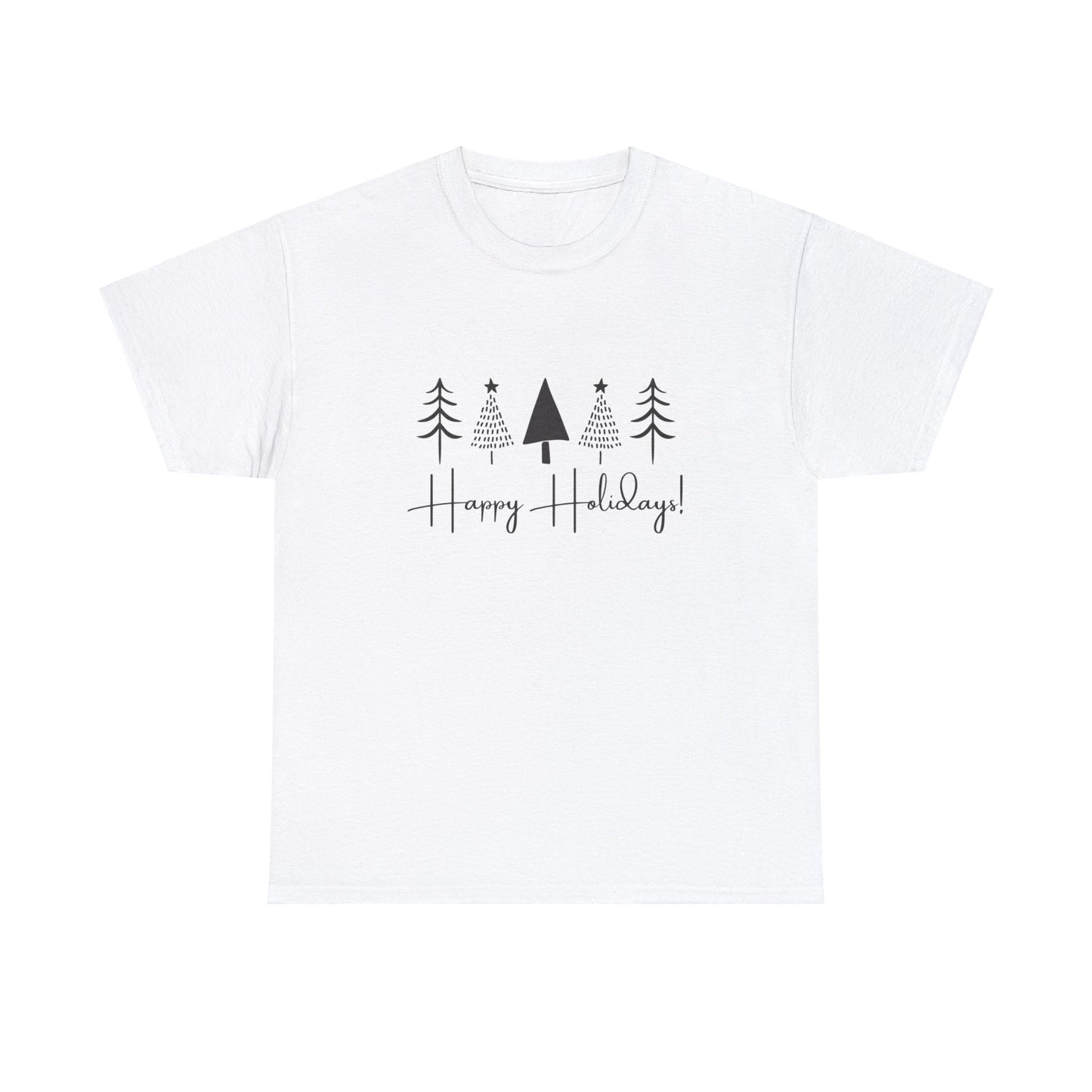 HAPPY HOLIDAYS - Unisex Cotton Tee - (Front Design)