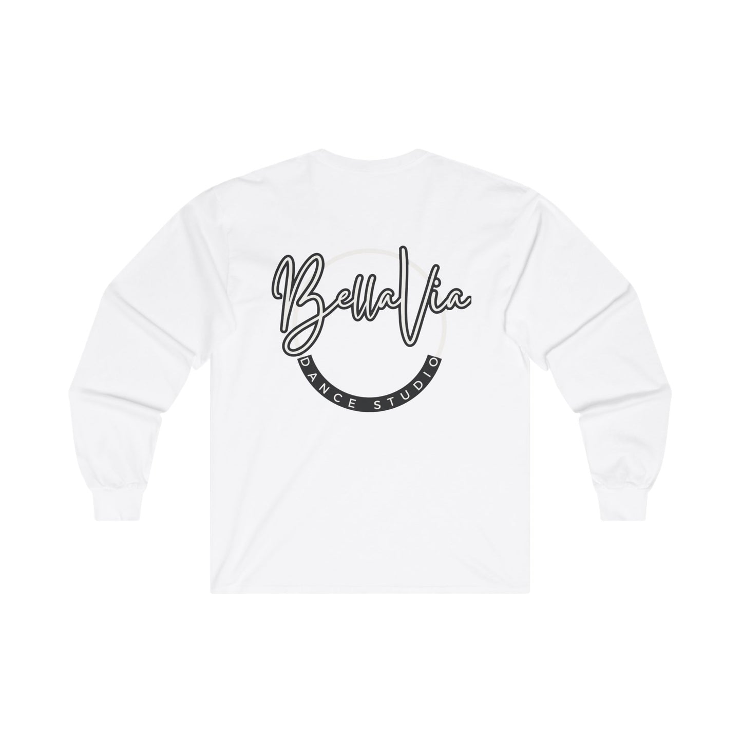 BellaVia - Unisex Cotton Long Sleeve Tee (Front Logo, Back Design)