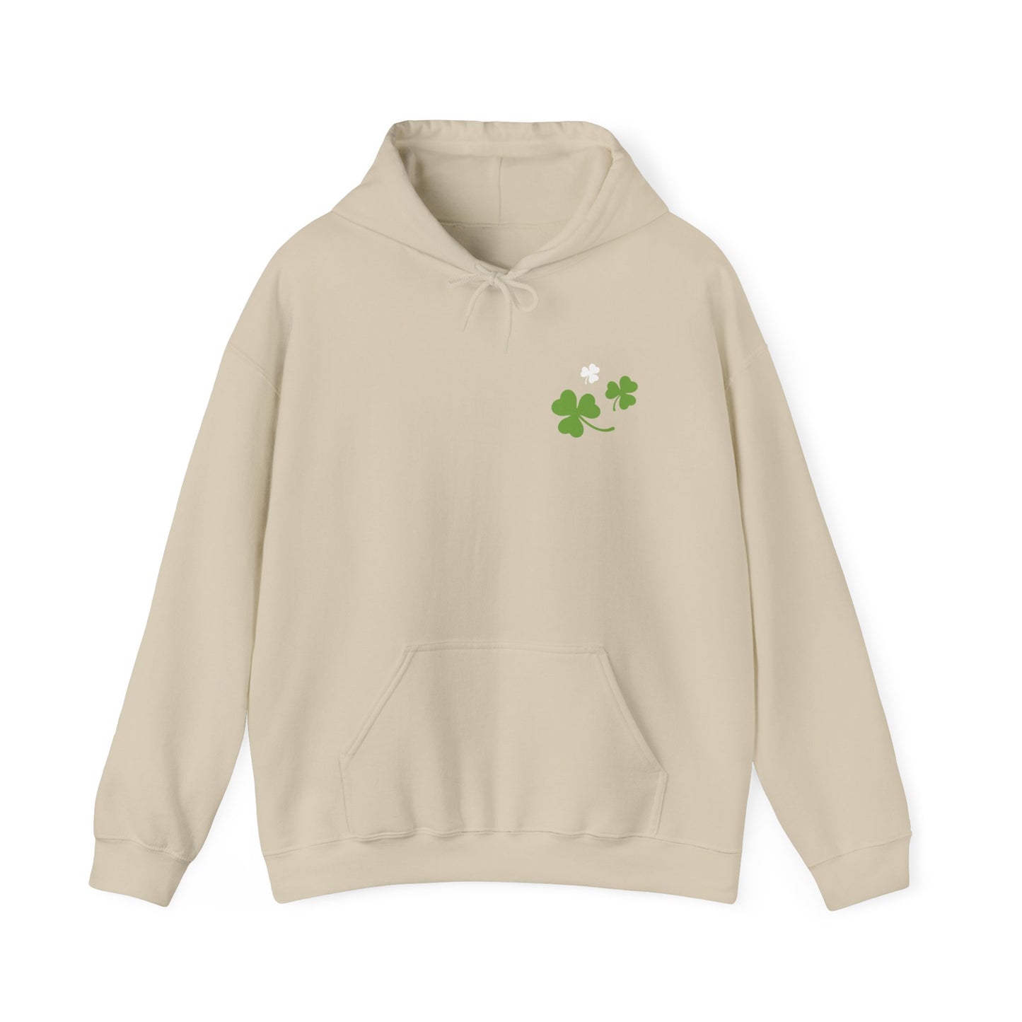 St. Patrick's Day - (RUNS SMALL) Unisex Hooded Sweatshirt - Front Logo, Back Design