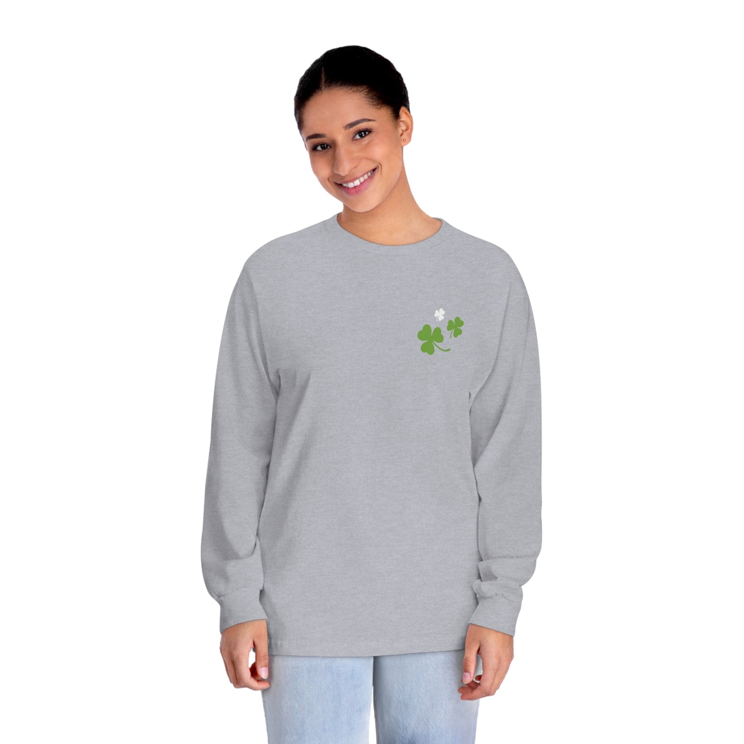 St. Patrick's Day - Unisex Long Sleeve T-Shirt - Front Logo, Back Design