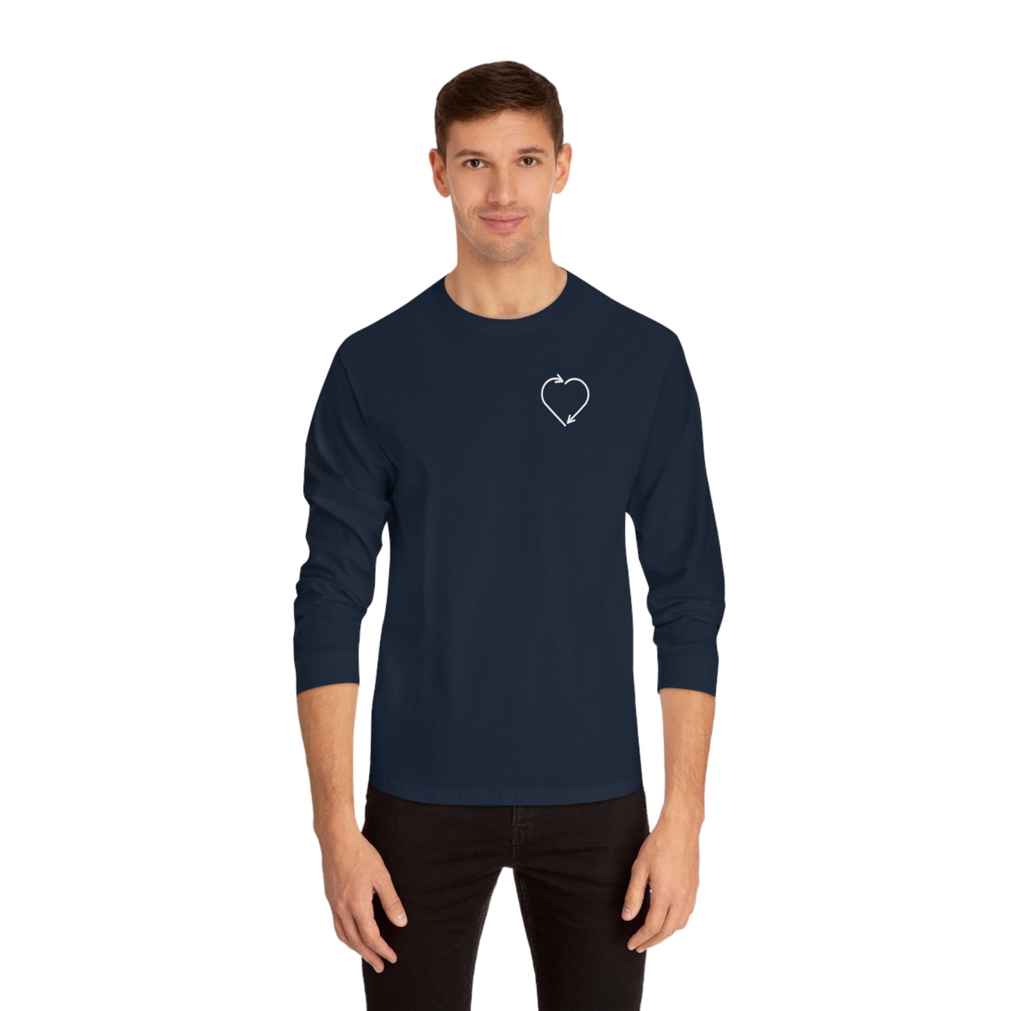 HUMAN BEING - Unisex Classic Long Sleeve T-Shirt - (Front Logo, Back Design)