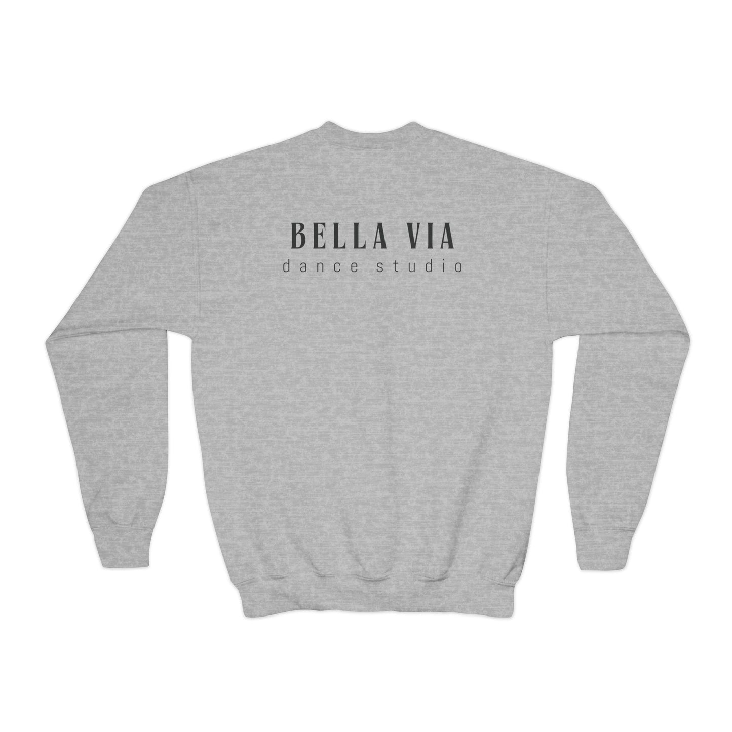 BellaVia - Youth Crewneck Sweatshirt (Front Design, Back Design)