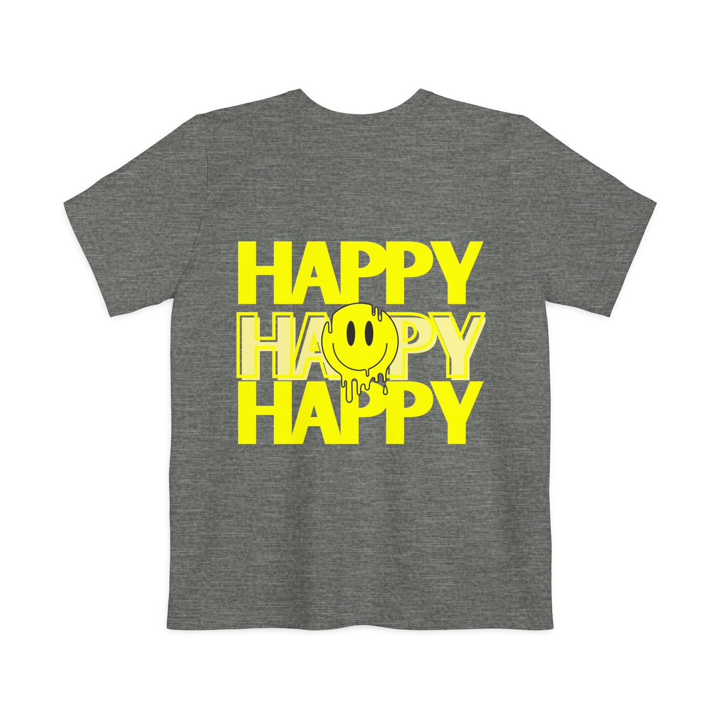 HAPPY HAPPY HAPPY - Unisex Pocket T-shirt - (Front Logo, Back Design)