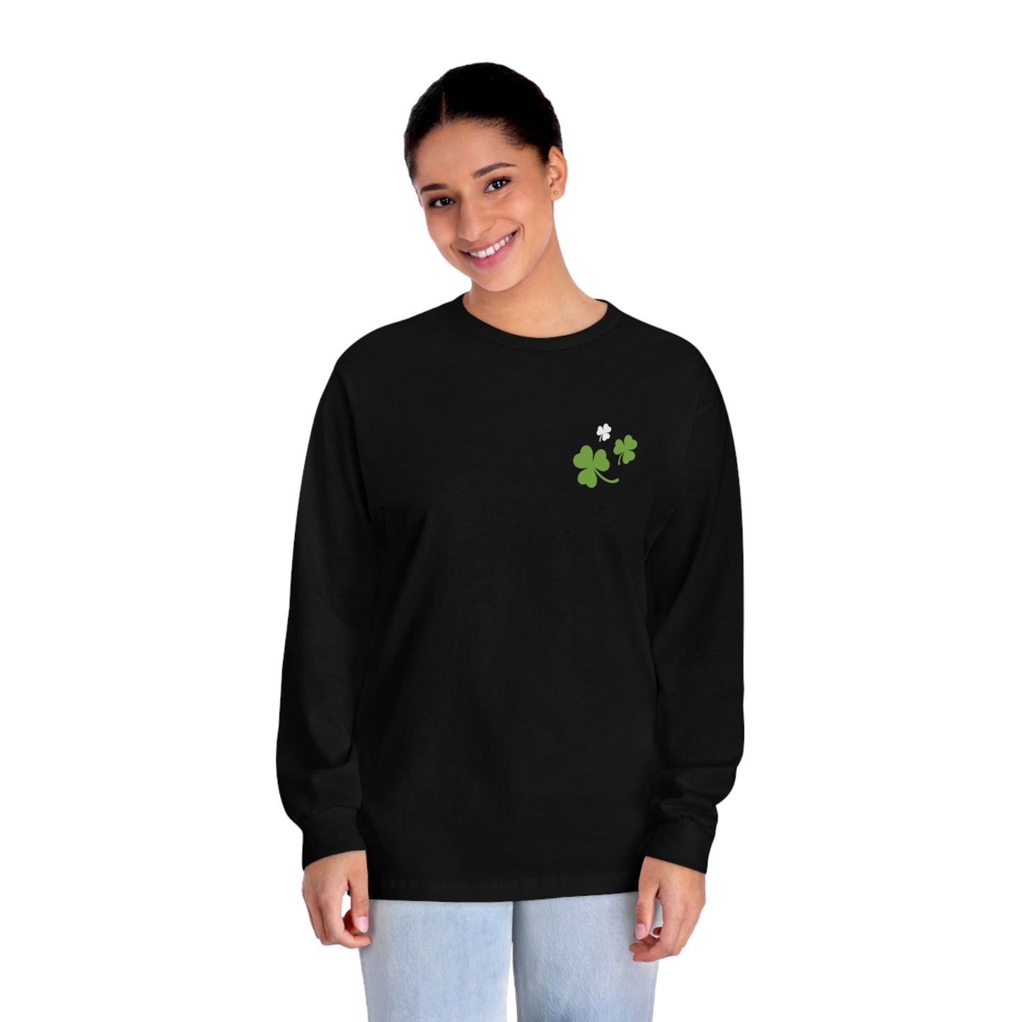 St. Patrick's Day - Unisex Long Sleeve T-Shirt - Front Logo, Back Design