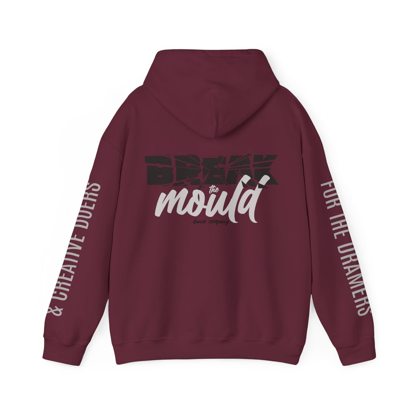 CUSTOM BTM (Opt. 2) - Unisex Hooded Sweatshirt (RUNS SMALL) - (Front Name, Back Logo, Sleeve(s) Quote)