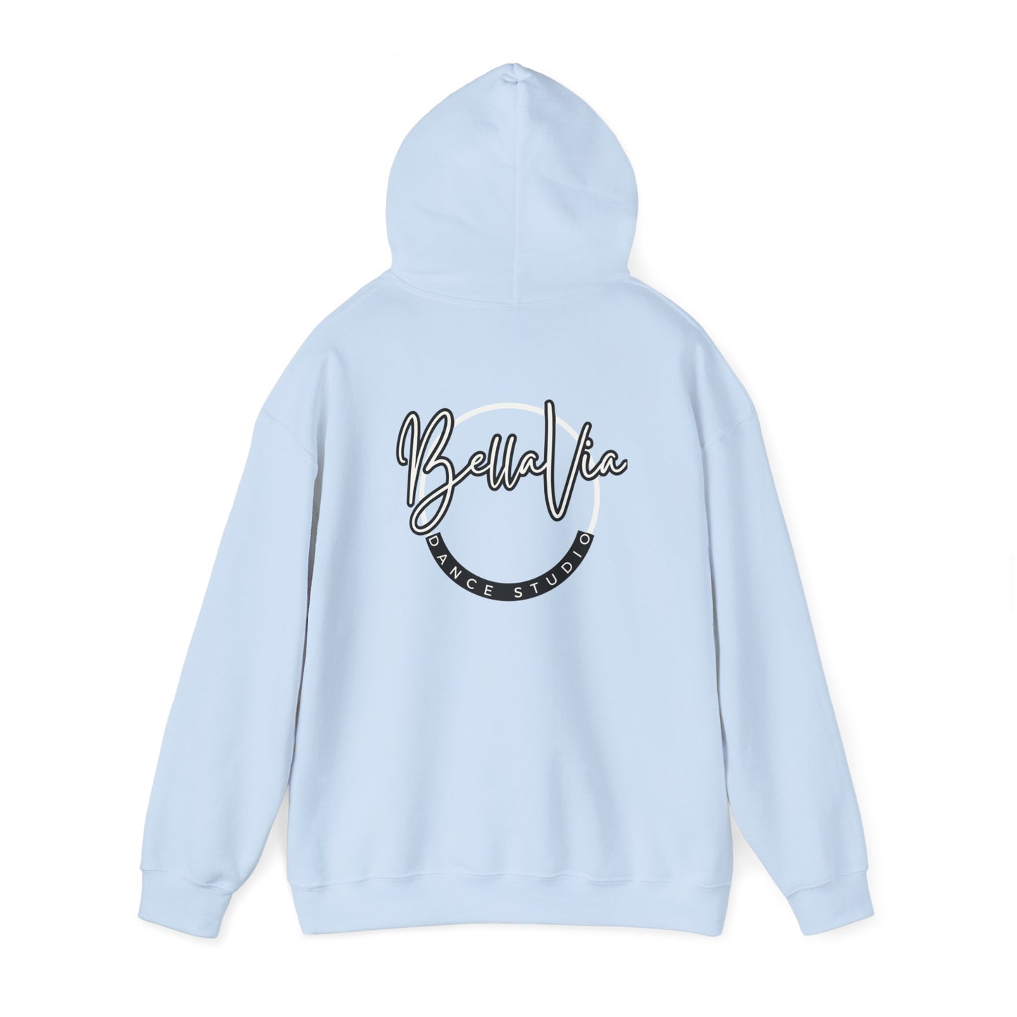 BellaVia - Unisex Hooded Sweatshirt (Front Logo, Back Design)