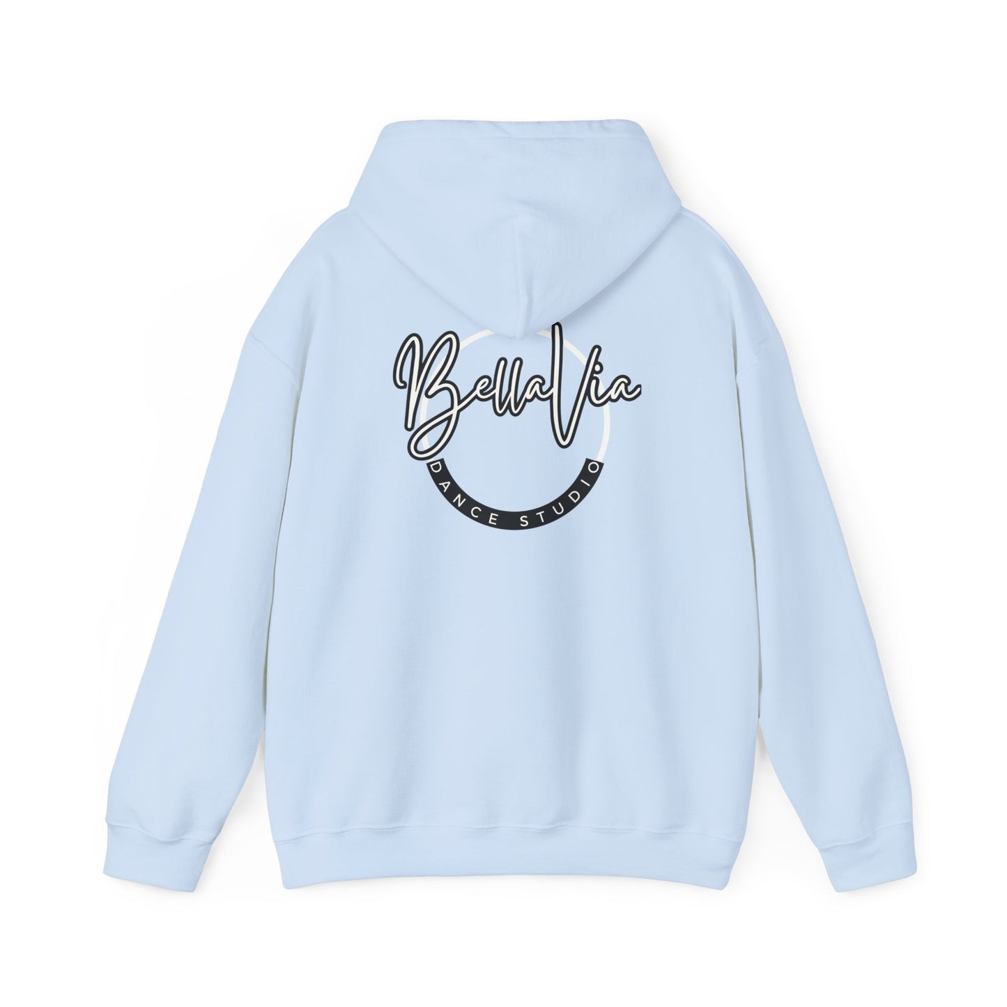 BellaVia - Unisex Hooded Sweatshirt (Front Logo, Back Design)