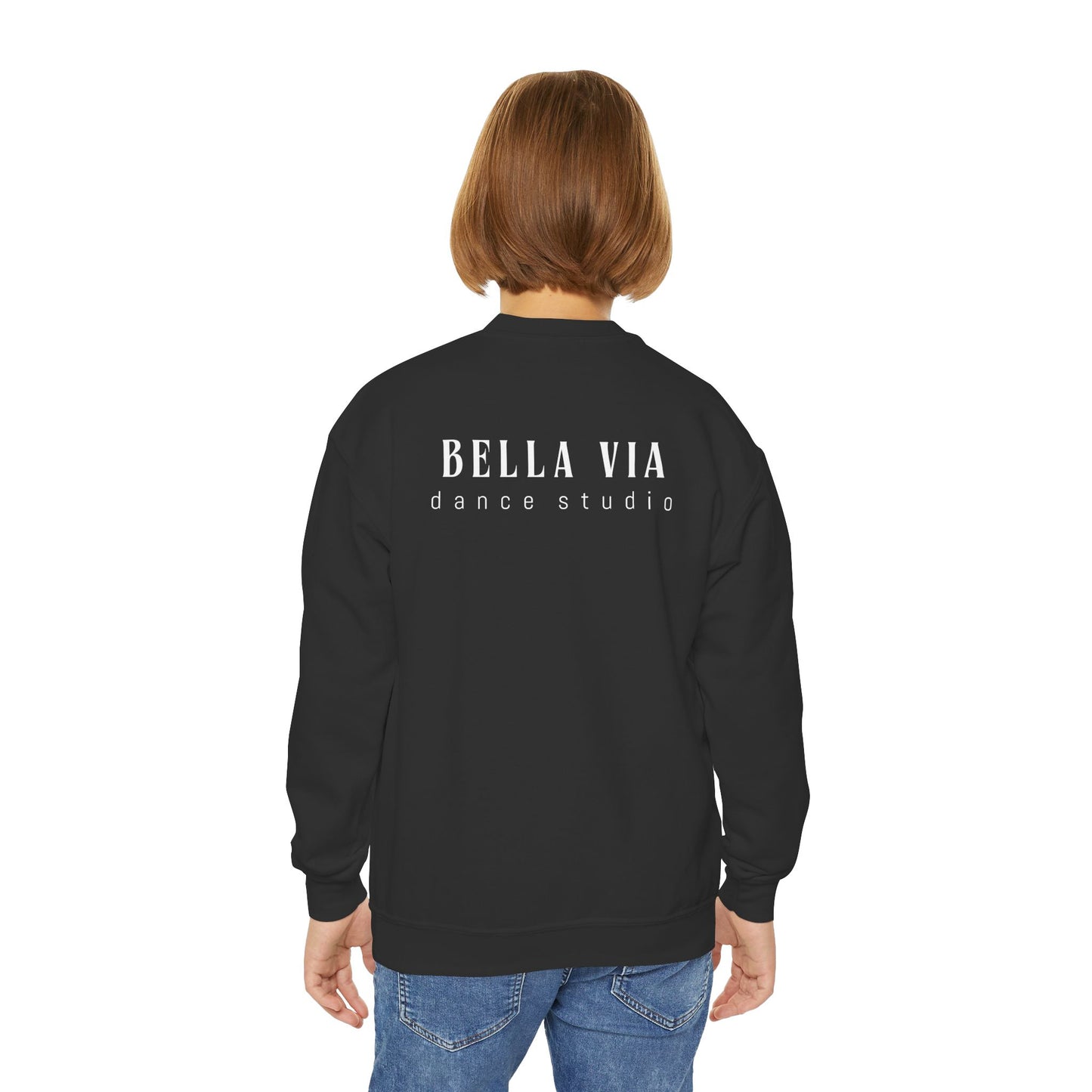 BellaVia - Youth Crewneck Sweatshirt (Front Design, Back Design)