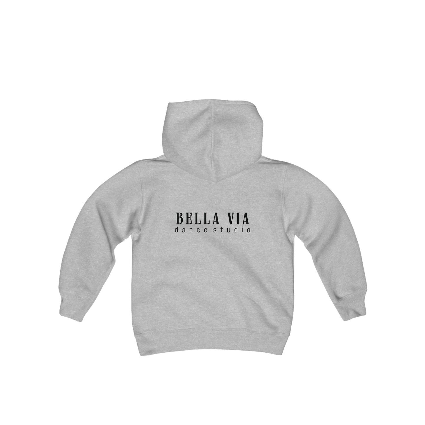 BellaVia - Youth Hooded Sweatshirt (Front Design, Back Design)