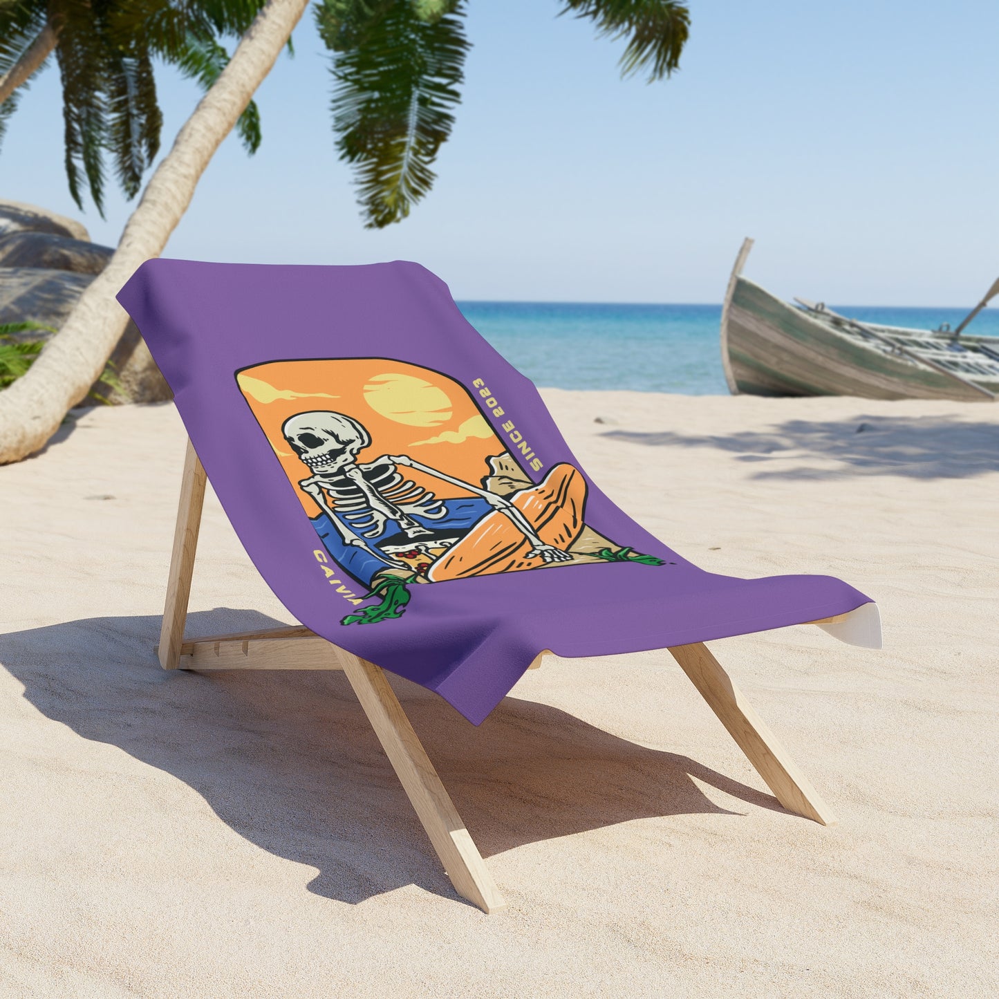 Spooky Summer Beach Towel - Light Purple