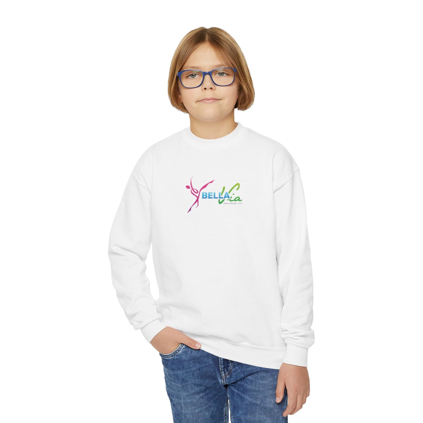 BellaVia - Youth Crewneck Sweatshirt (Front Logo)