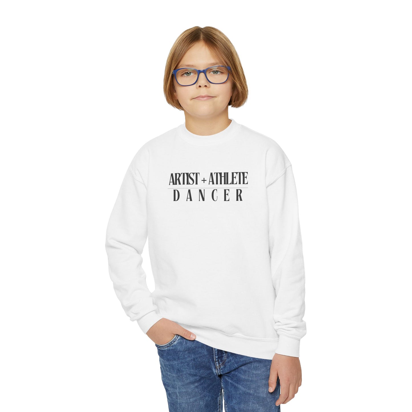 BellaVia - Youth Crewneck Sweatshirt (Front Design, Back Design)