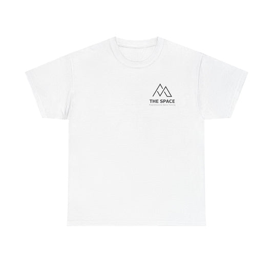 The Space - Unisex Heavy Cotton Tee (Left Chest Logo, Back Quote)
