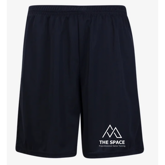 The Space - Youth Polyester Gym Short (Left Leg Logo)