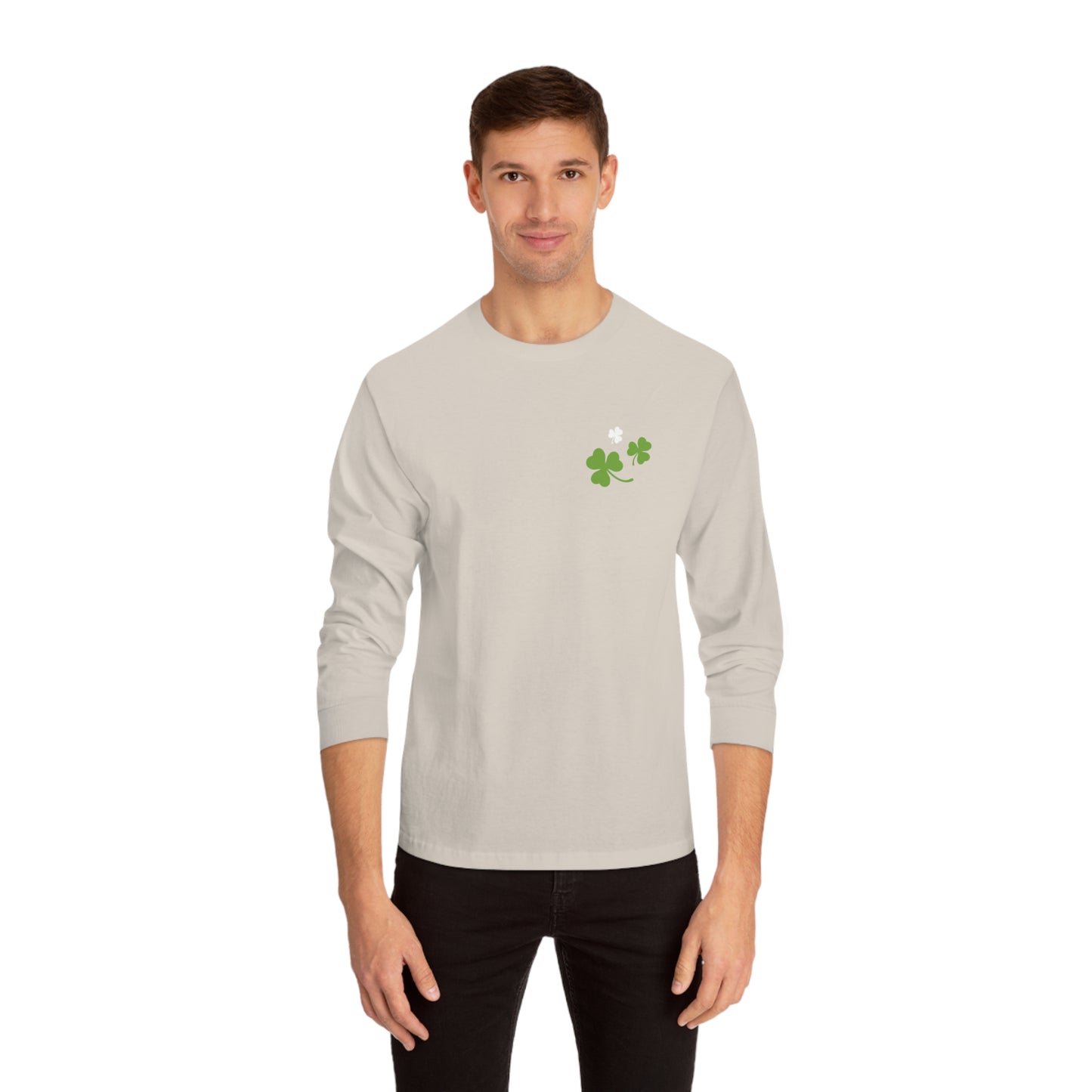 St. Patrick's Day - Unisex Long Sleeve T-Shirt - Front Logo, Back Design