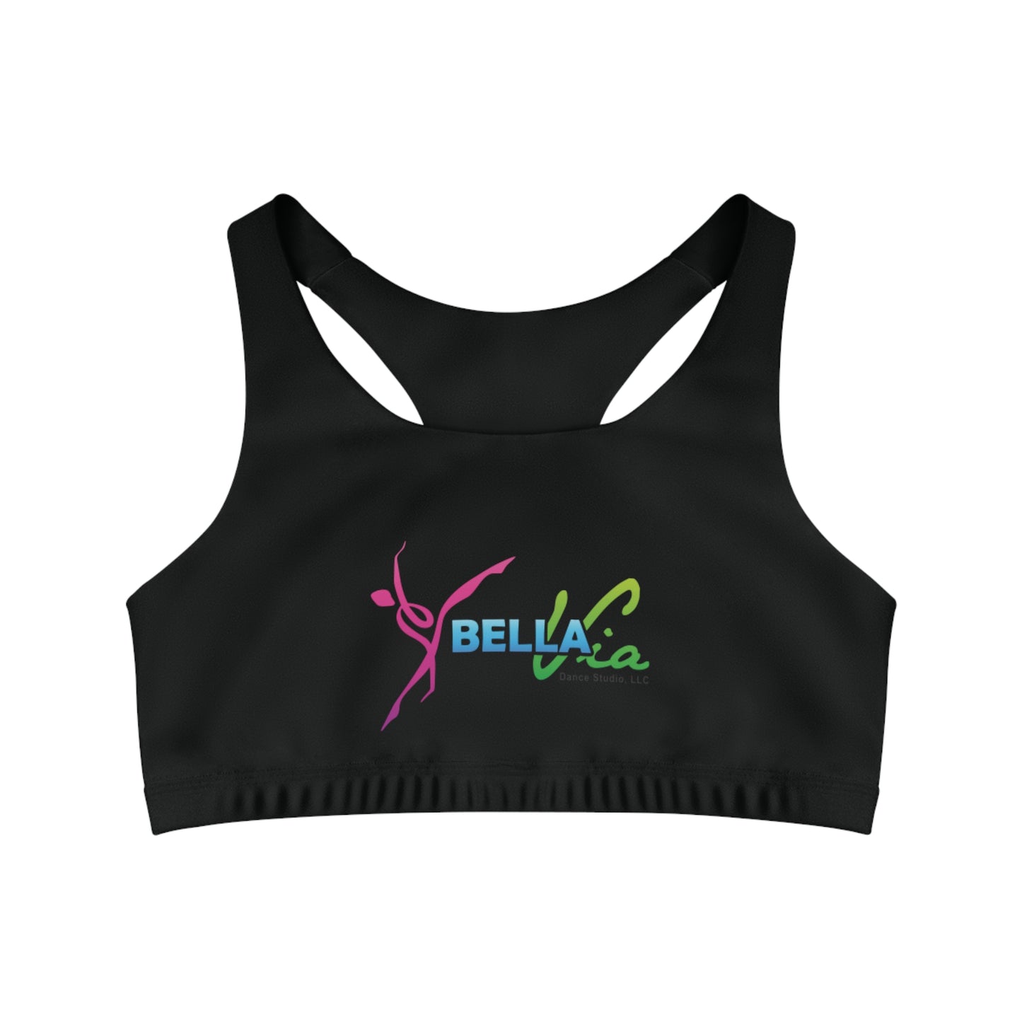 BellaVia - Women's Seamless Sports Bra (Front Logo)