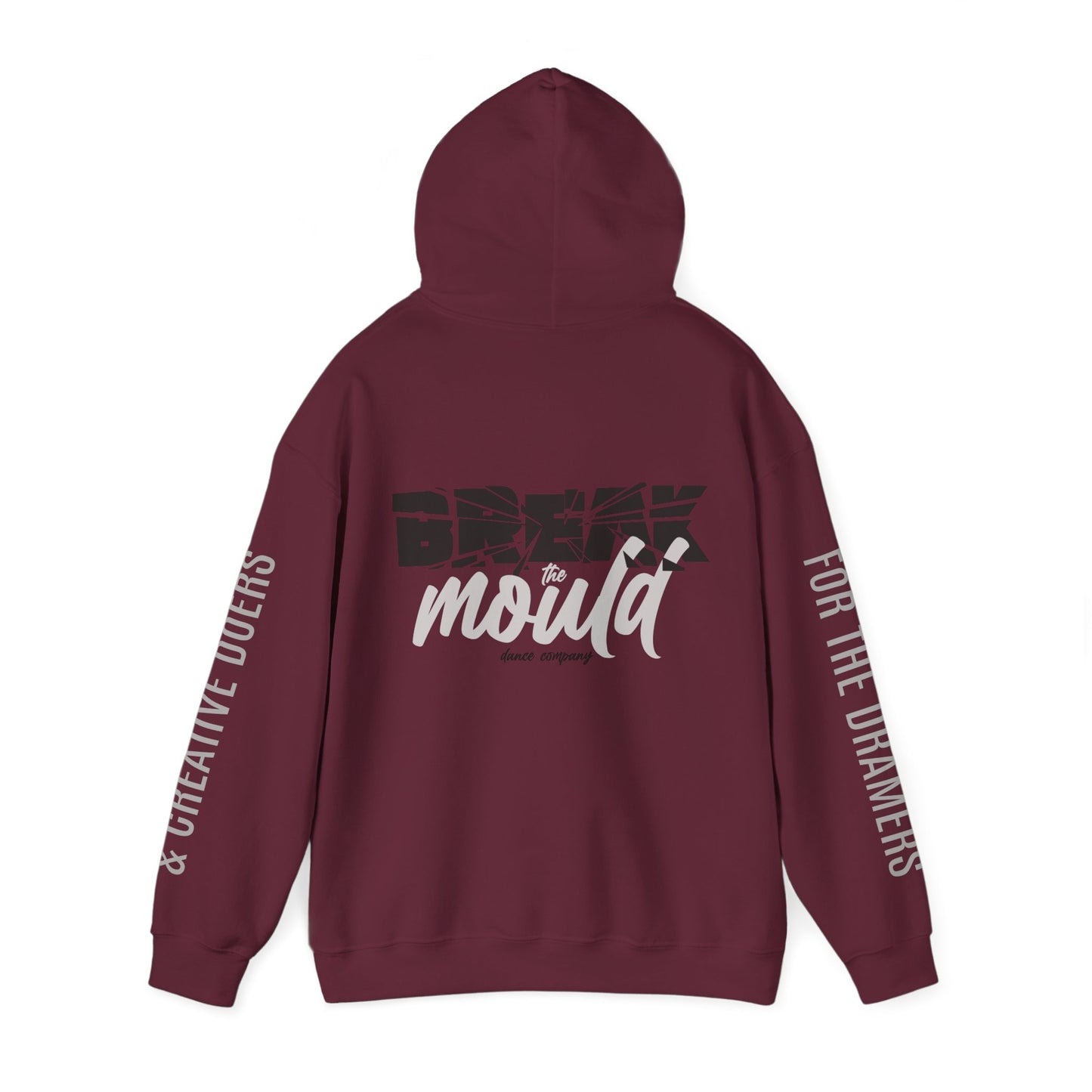 CUSTOM BTM (Opt. 2) - Unisex Hooded Sweatshirt (RUNS SMALL) - (Front Name, Back Logo, Sleeve(s) Quote)