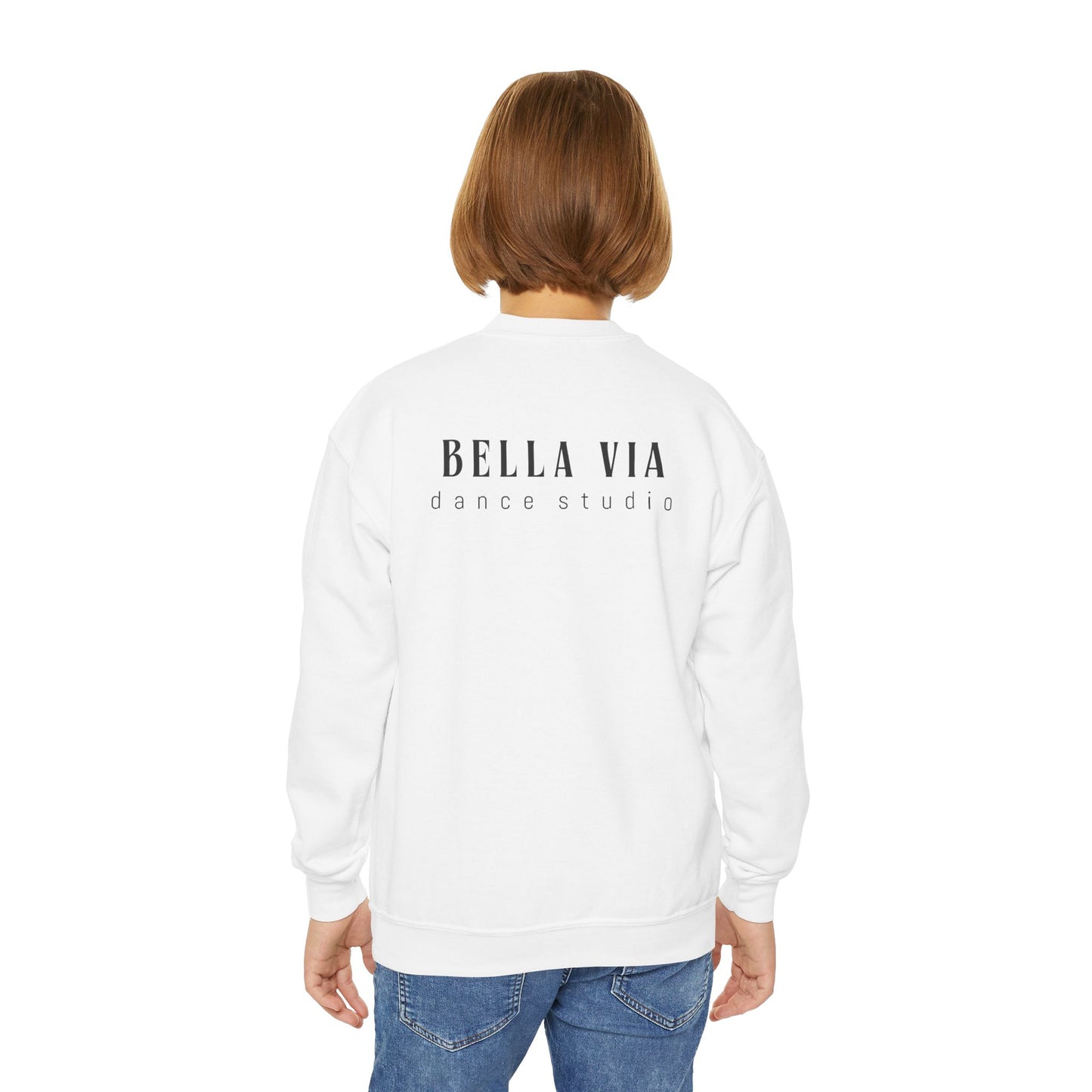 BellaVia - Youth Crewneck Sweatshirt (Front Design, Back Design)